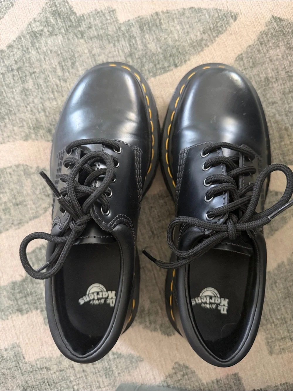 Doc Dr. Martens 8053 Quad Women's size 7 Platform Oxfords Black Leather Oxfords